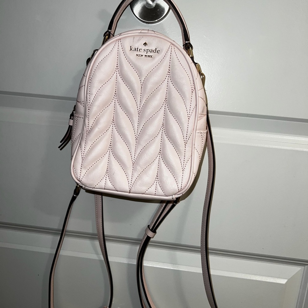 Kate Spade Light Pink Quilted Backpack